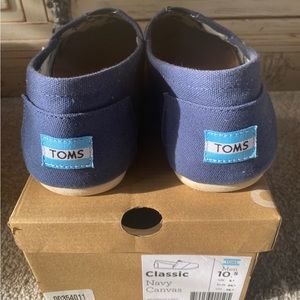 Toms Dark Blue Canvas Slip-Ons